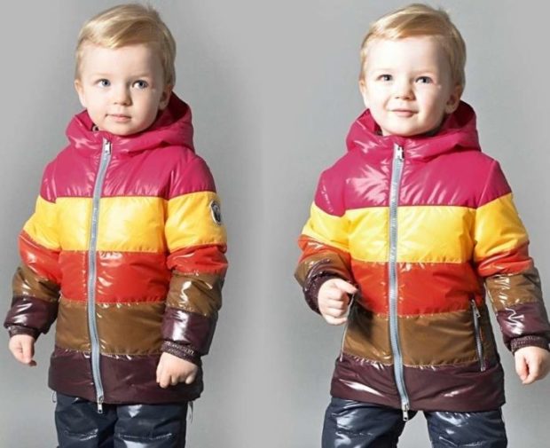 детский куртка фото: цветная для мальчика в полоску